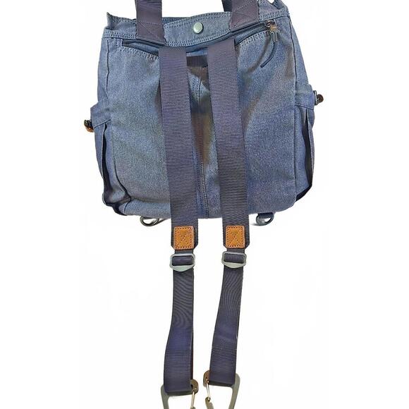 UNITED by BLUE Westward Collection Denim Canvas Medium Backpack Bag Sustainable - Picture 7 of 8